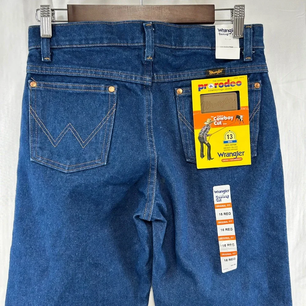 Wrangler Cowboy Cut Jeans Boys 16 Reg 28x31.5 Blue Original‎ Fit 1013MWZBP New